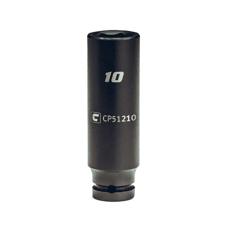 CAPRI TOOLS 1/4 in Drive 10 mm 6-Point Metric Deep Impact Socket CP51210